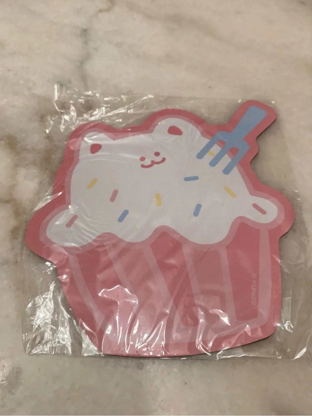 Yunzii Pink Cupcake Cat Mousepad kawaii battle station cute